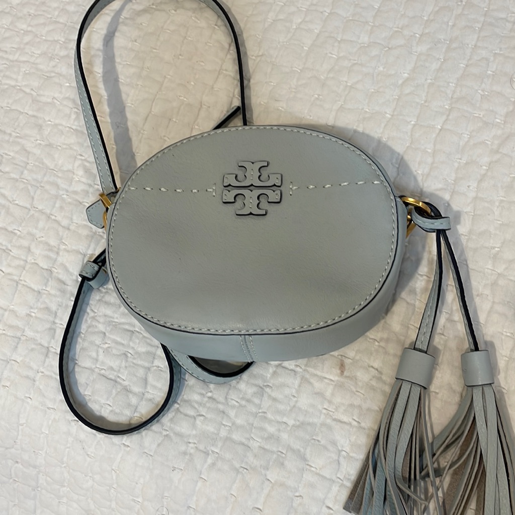 Tory Burch Baby Blue Oval Camera Bag